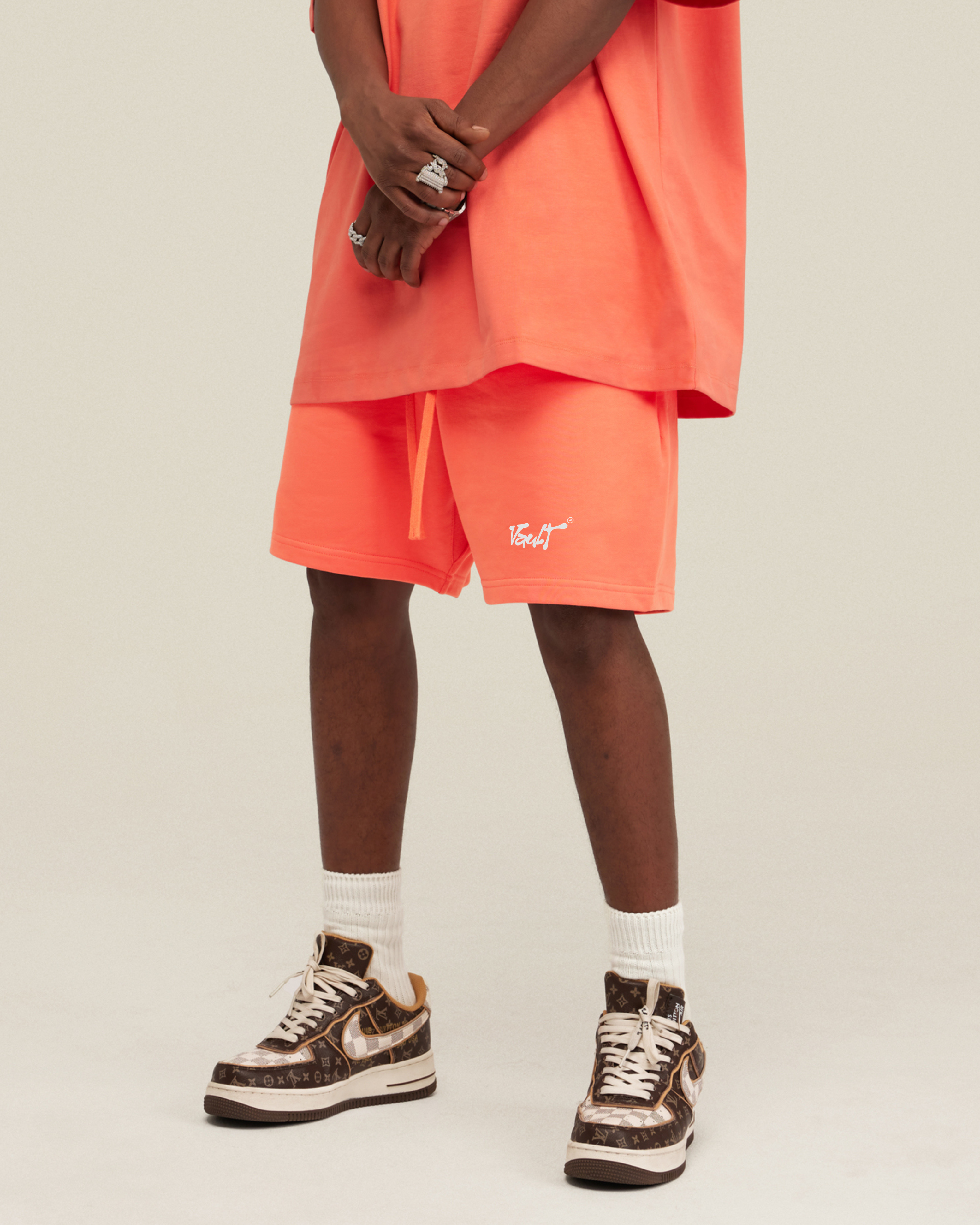 SALMON SHORT Vault Drop – short loose fit baggy saumon coton épais streetwear unisex