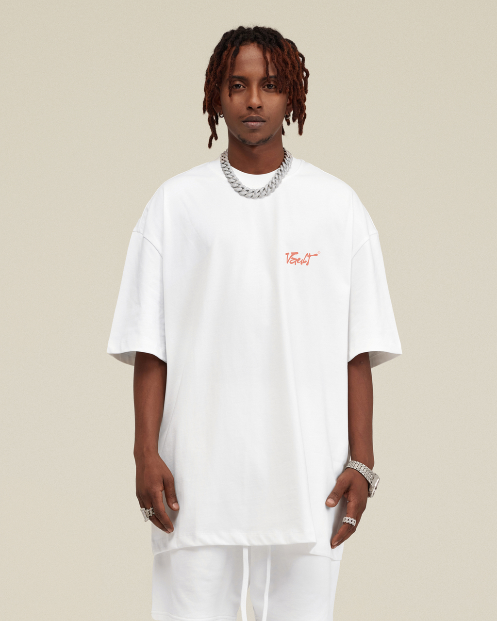 WHITE TEE Vault Drop – t-shirt boxy fit oversized blanc coton premium streetwear unisex