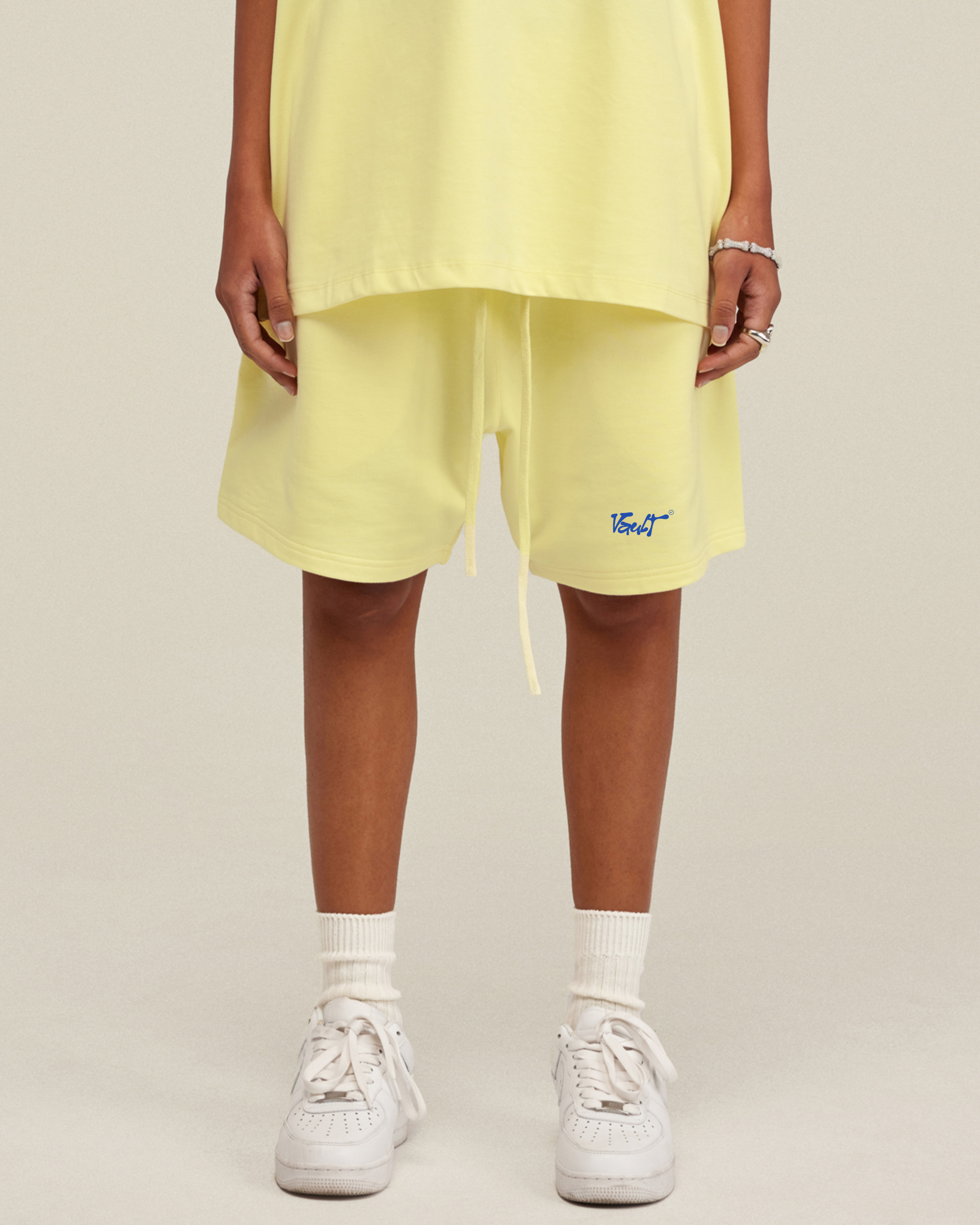 YELLOW SHORT Vault Drop – short loose fit baggy jaune coton épais streetwear unisex