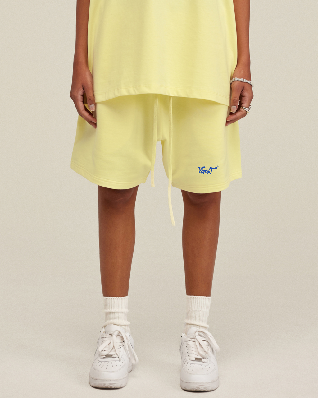 YELLOW SHORT Vault Drop – short loose fit baggy jaune coton épais streetwear unisex